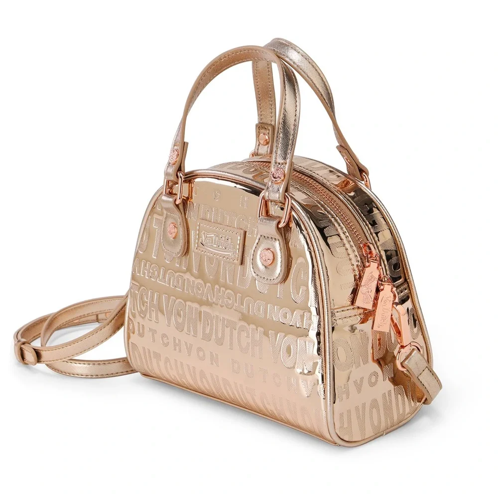 NWT Von Dutch Rose Gold Reflective Bowling Bag